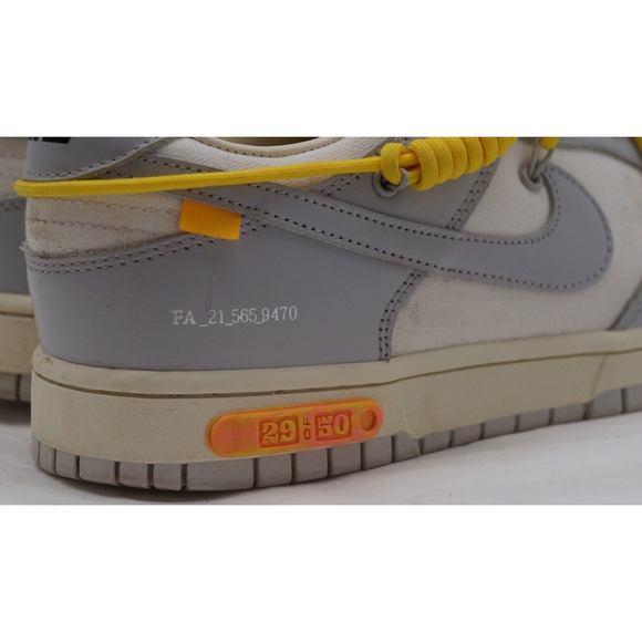 Size 10 - Nike Dunk Low x Off-White Lot 29 of 50 Sail/Neutral Gray - DM1602-103